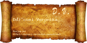 Décsei Veronika névjegykártya