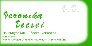 veronika decsei business card
